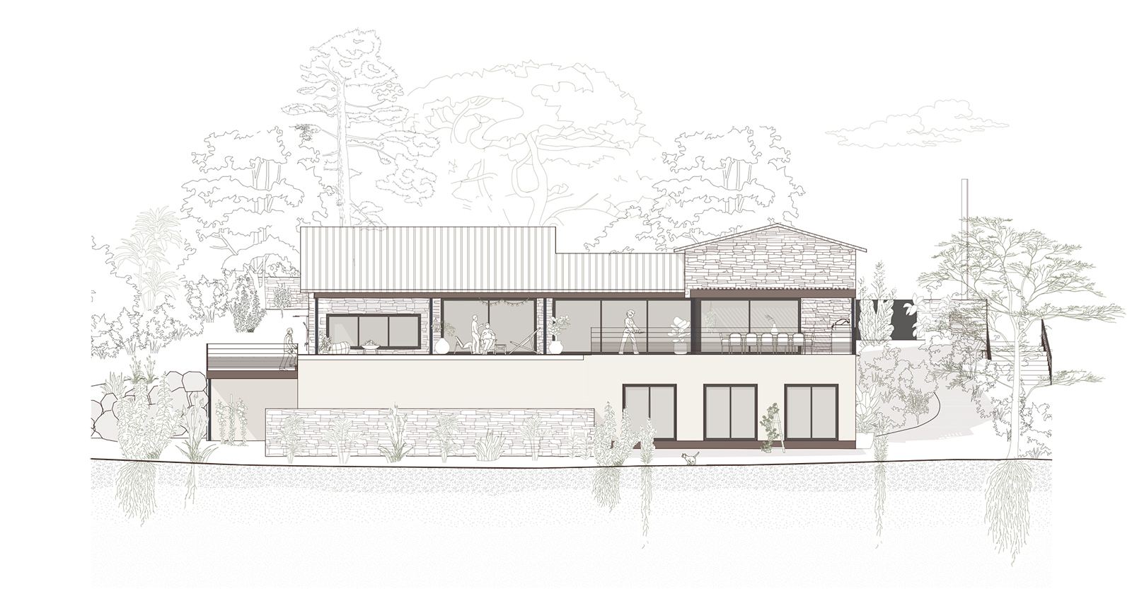 Façades dessinées à la main du Belvédère de Castagniccia