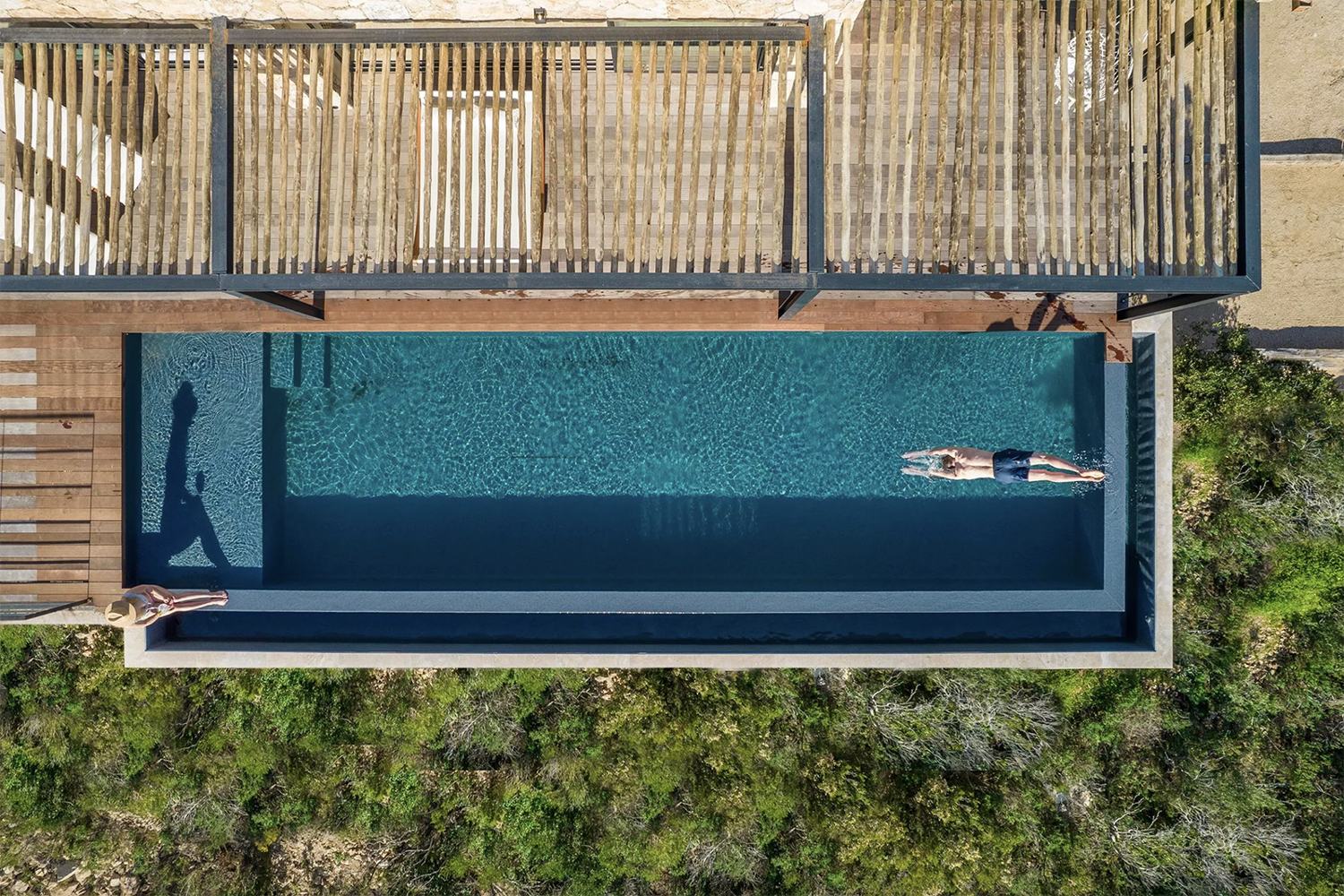 Maison AL, le bassin vu du ciel